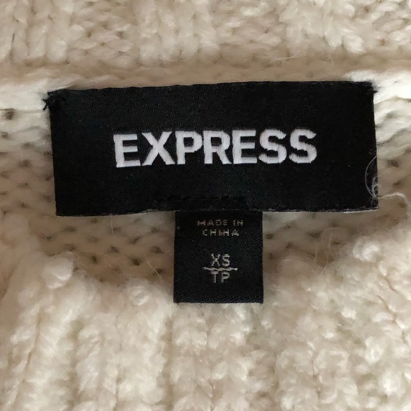White Cable Knit Chunky Sweater by Express XS - Picture 3 of 9